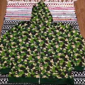 OG Bape hooded camo sweatshirt men's xl
